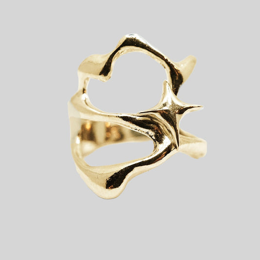 GOLD LIQUID LOVE RING WITH TWINKLE