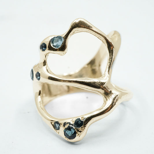 GOLD TOPAZ LIQUID LOVE RING