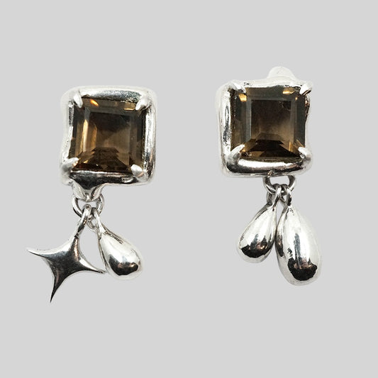 SMOKY QUARTZ GOO EARRINGS